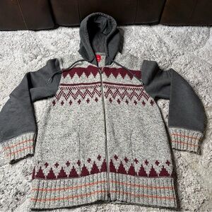 Esprit Wool Womens Grey Hooded Jacket Size XL